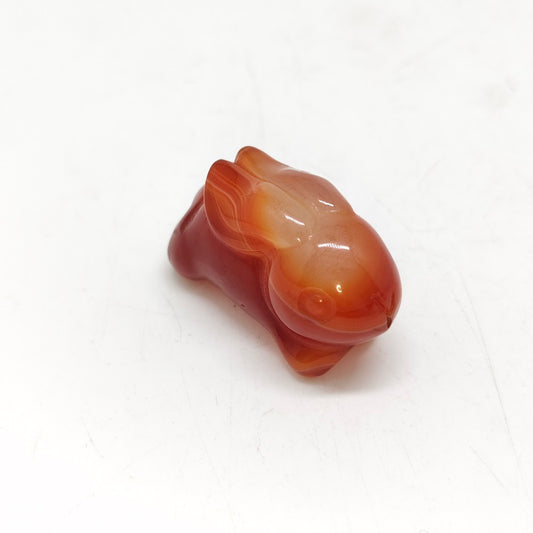 red agate rabbit carving ornaments healing 26.5g