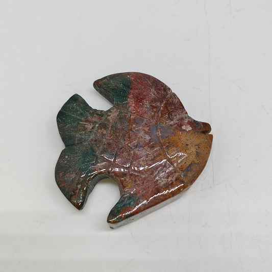 ocean jasper fish carving ornaments healing 46.5g