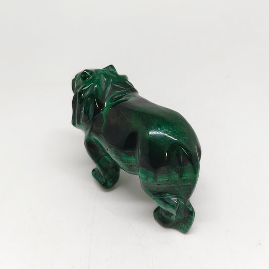 malachite lion carving ornaments healing 350g