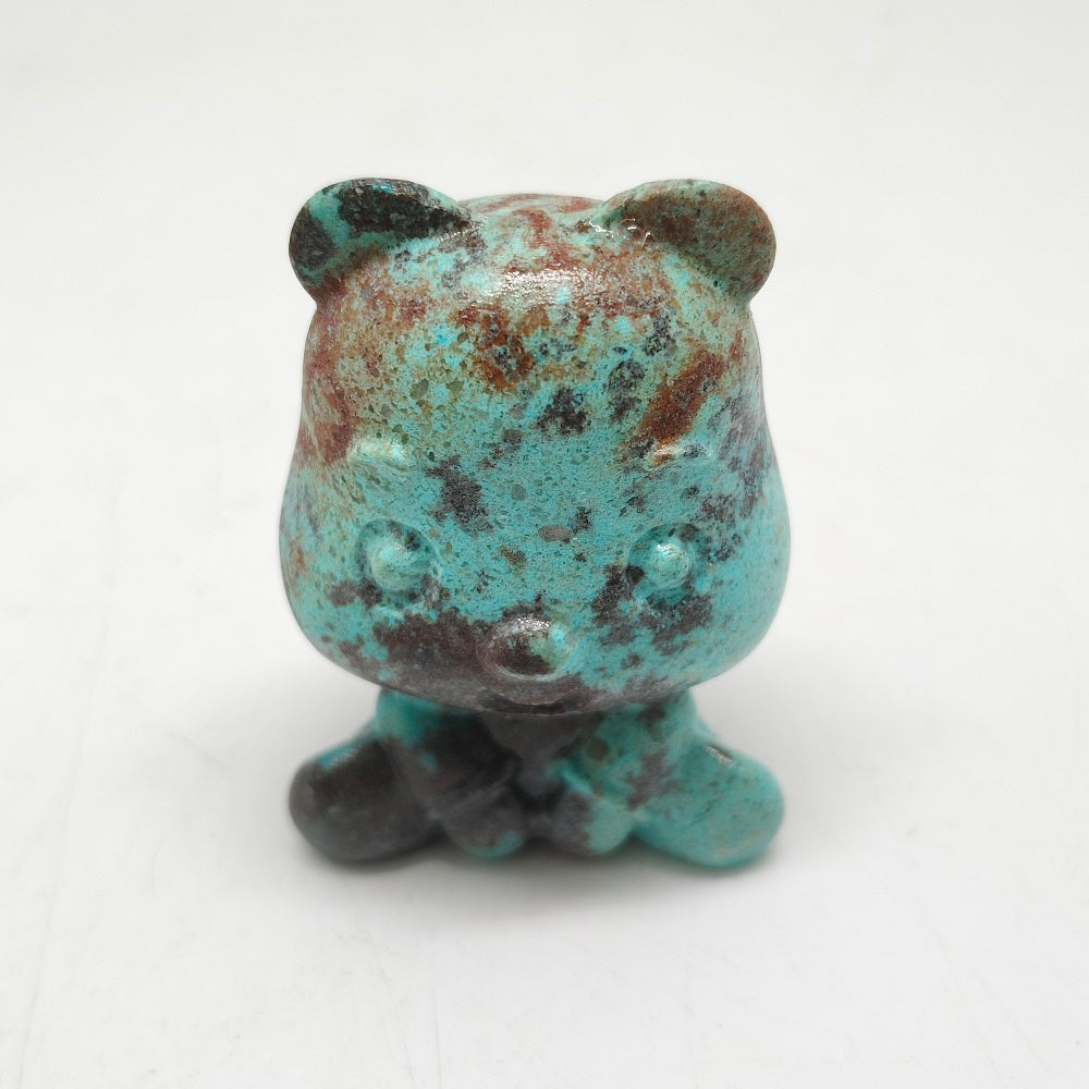 phoenix turquoise bear carving ornaments healing 70.4g
