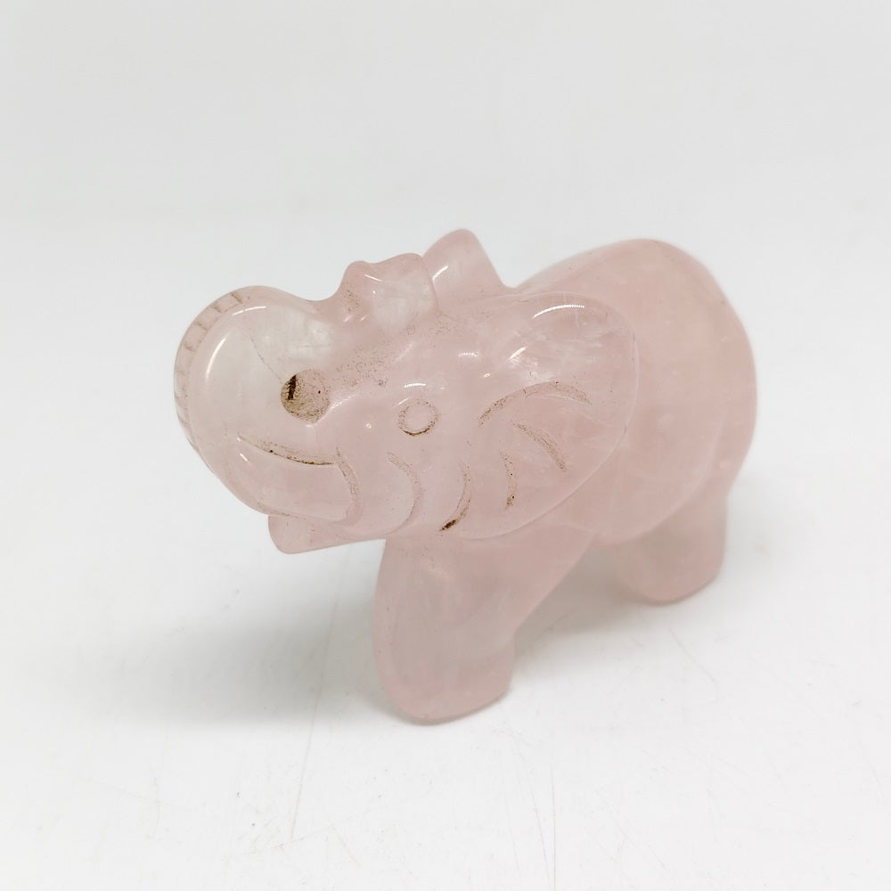 rose quartz elephant carving ornaments healing 180g