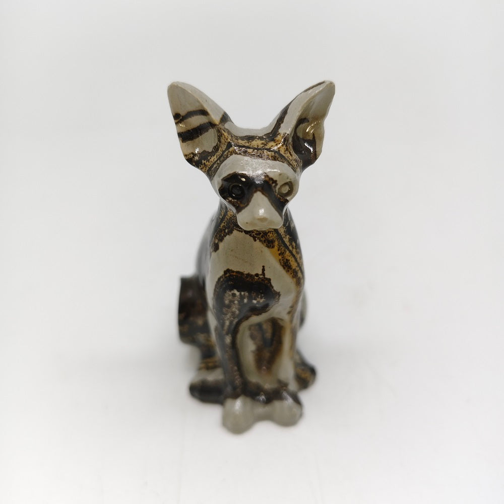 picture jasper cat carving ornaments healing 82.4g
