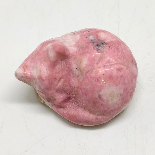 rhodonite cat carving ornaments healing 32.7g