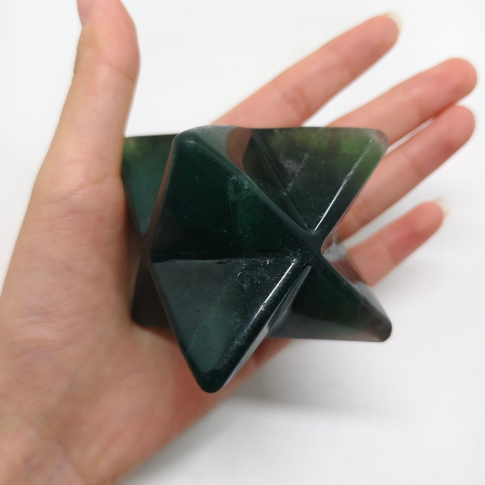 fluorite hexagram carving ornaments healing 232.9g