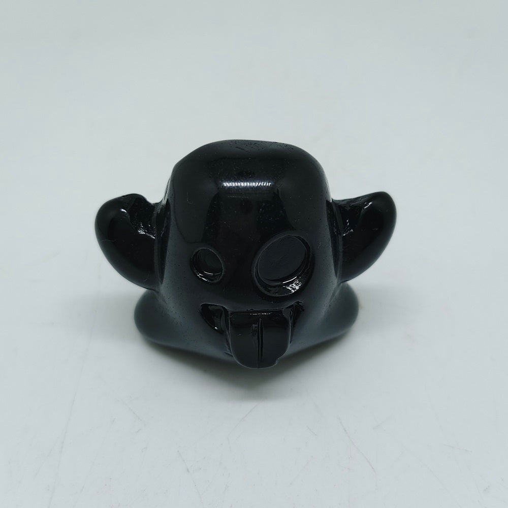 black obsidian ghost carving ornaments healing 64g