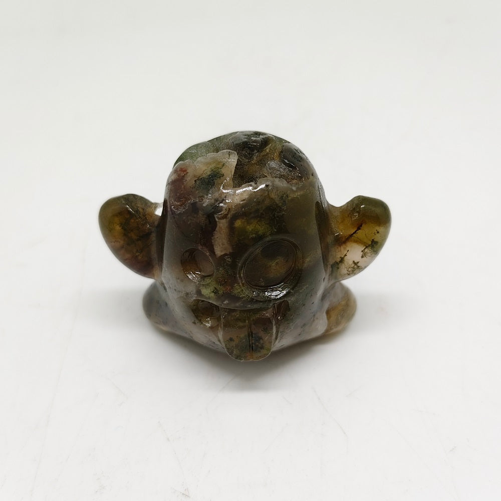 mossagate ghost carving ornaments healing 61.6g