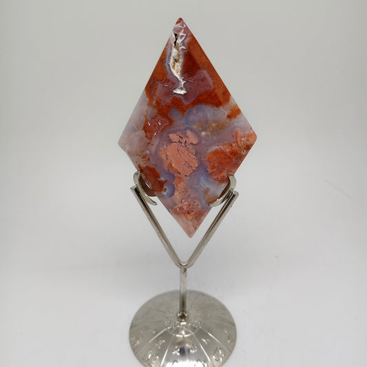 pink silced agate carving ornaments healing 138.3g