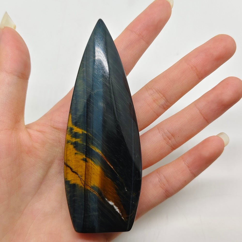 blue tiger eye water drop carving ornaments healing 86g