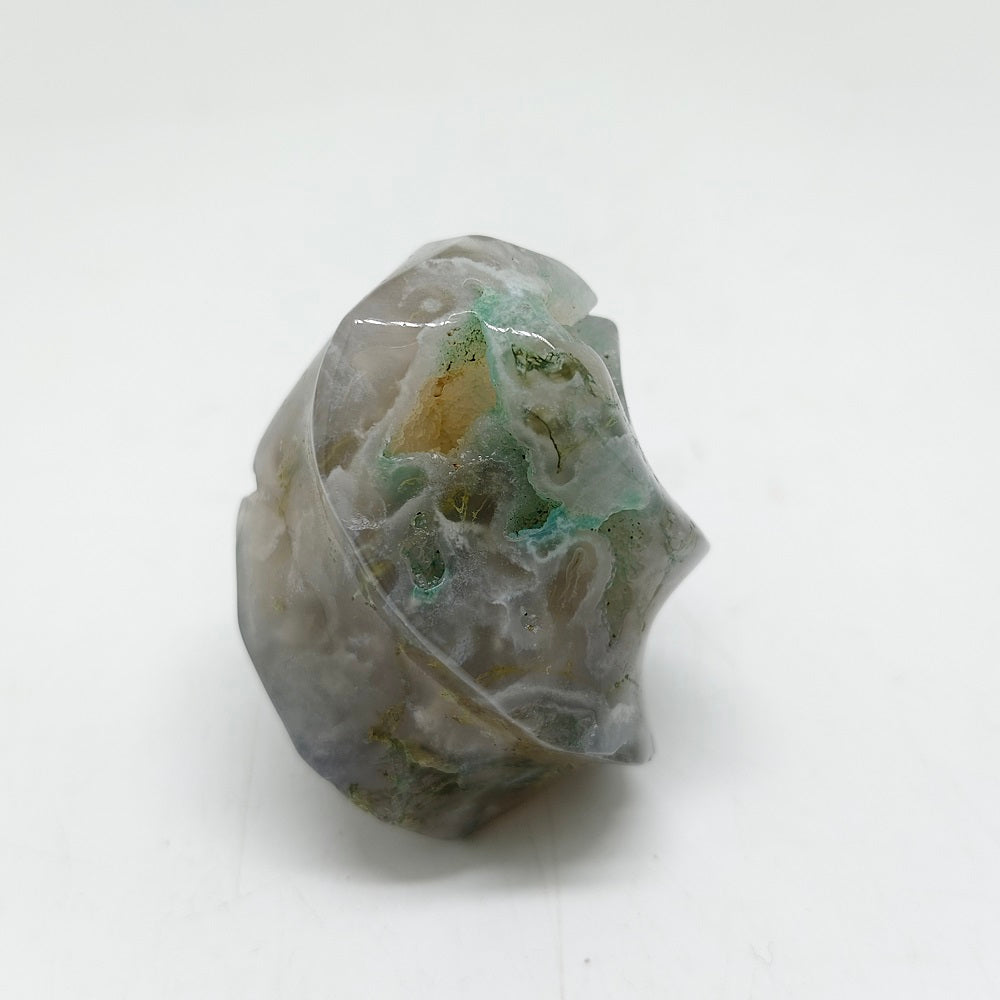 mossagate torch carving ornaments healing 95.8g