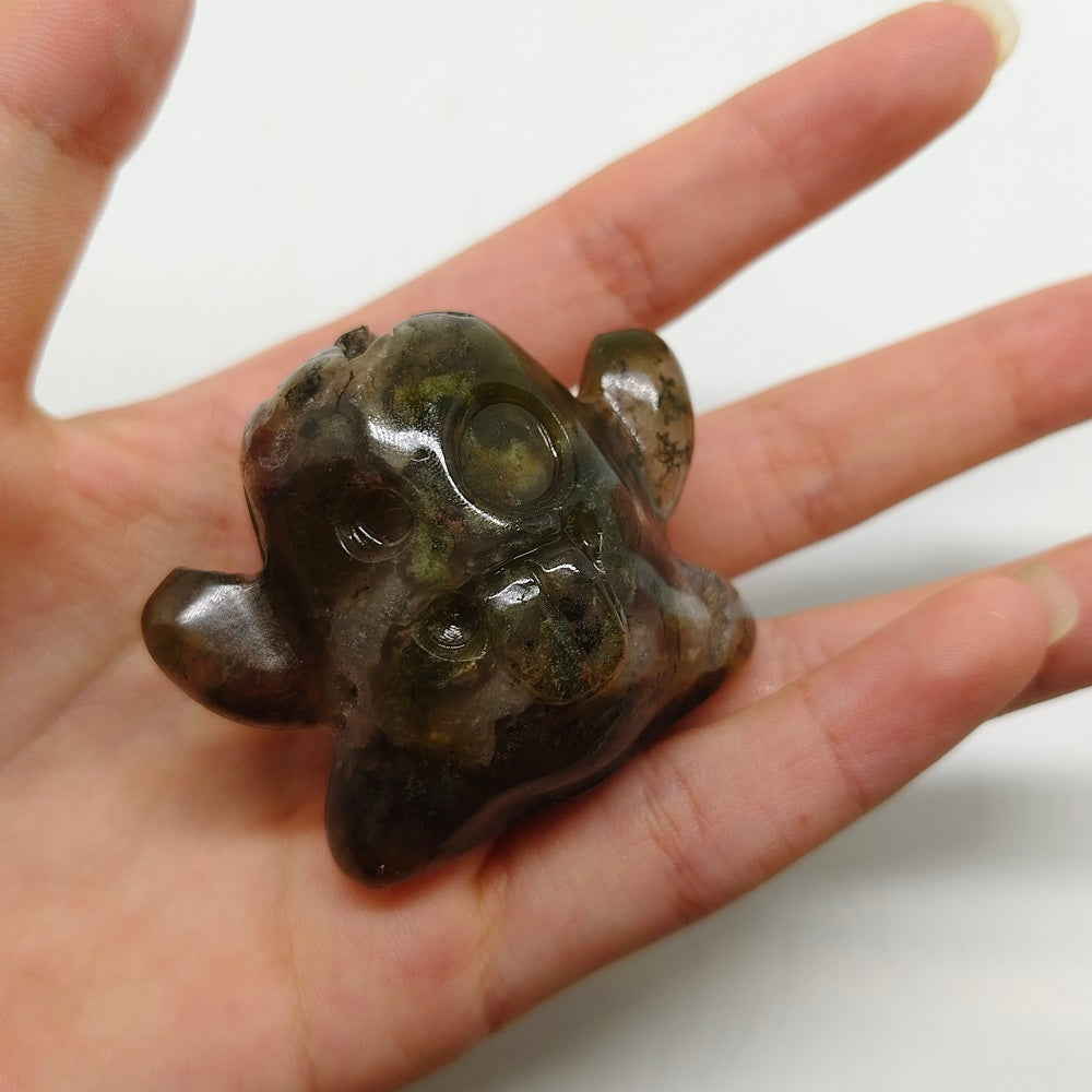 mossagate ghost carving ornaments healing 61.6g