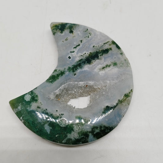 mossagate moon carving ornaments healing 138.5g