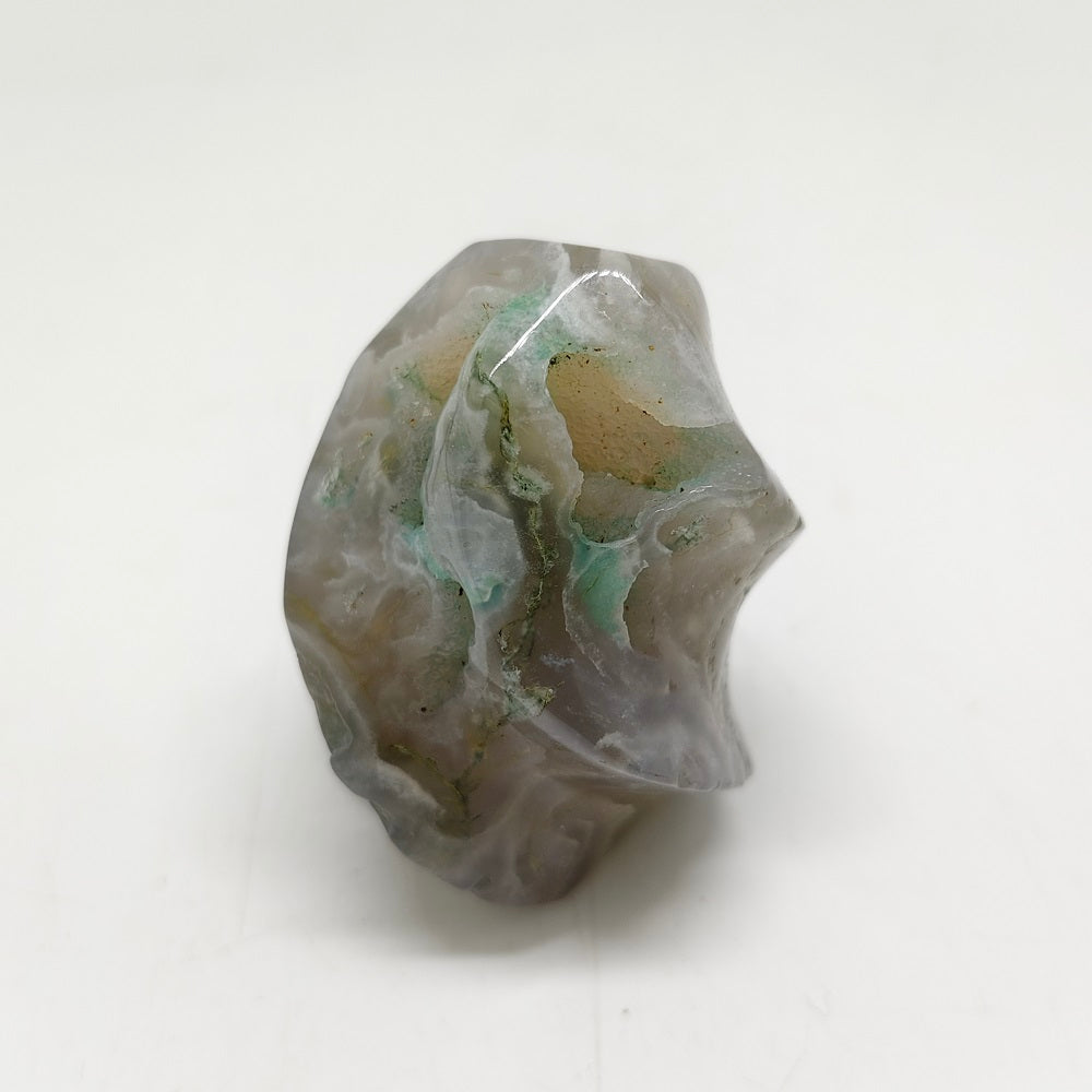 mossagate torch carving ornaments healing 95.8g
