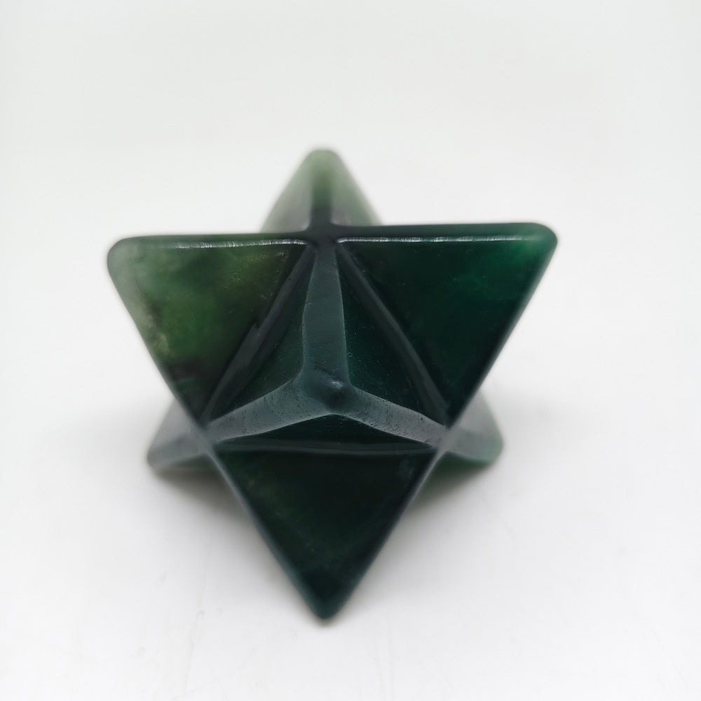 fluorite hexagram carving ornaments healing 232.9g