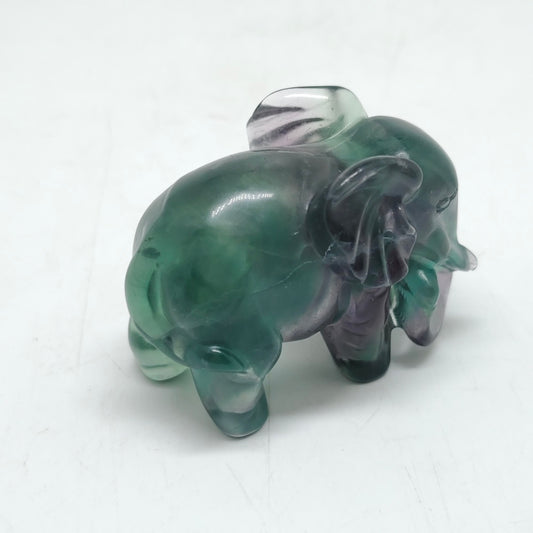 fluorite elephant carving ornaments healing 88g