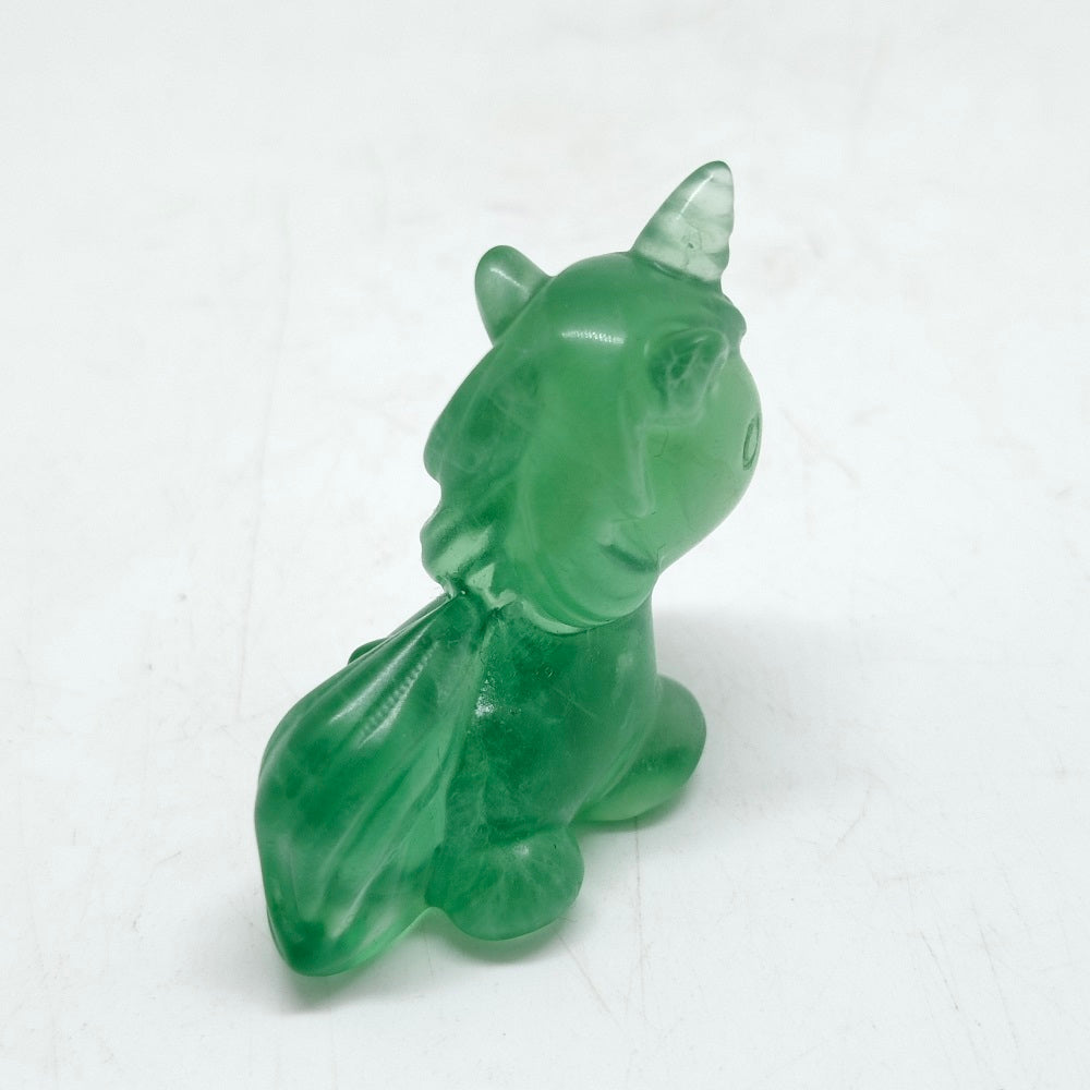 green fluorite unicorn carving ornaments healing 44.8g