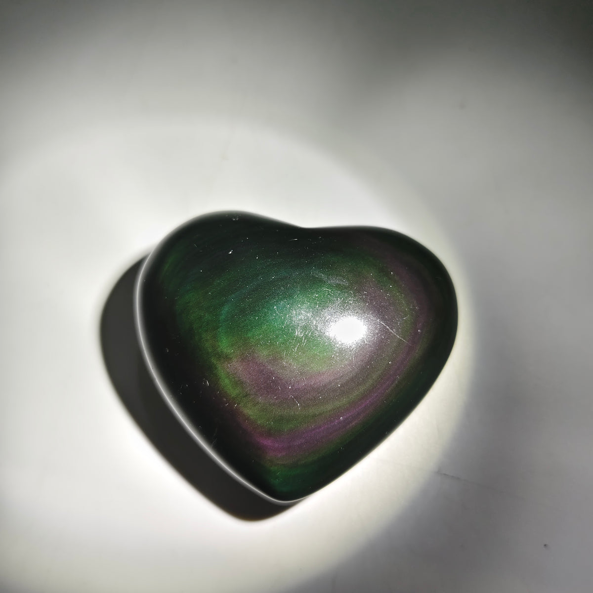 rainbow obsidian heart carving ornaments healing 110.4g