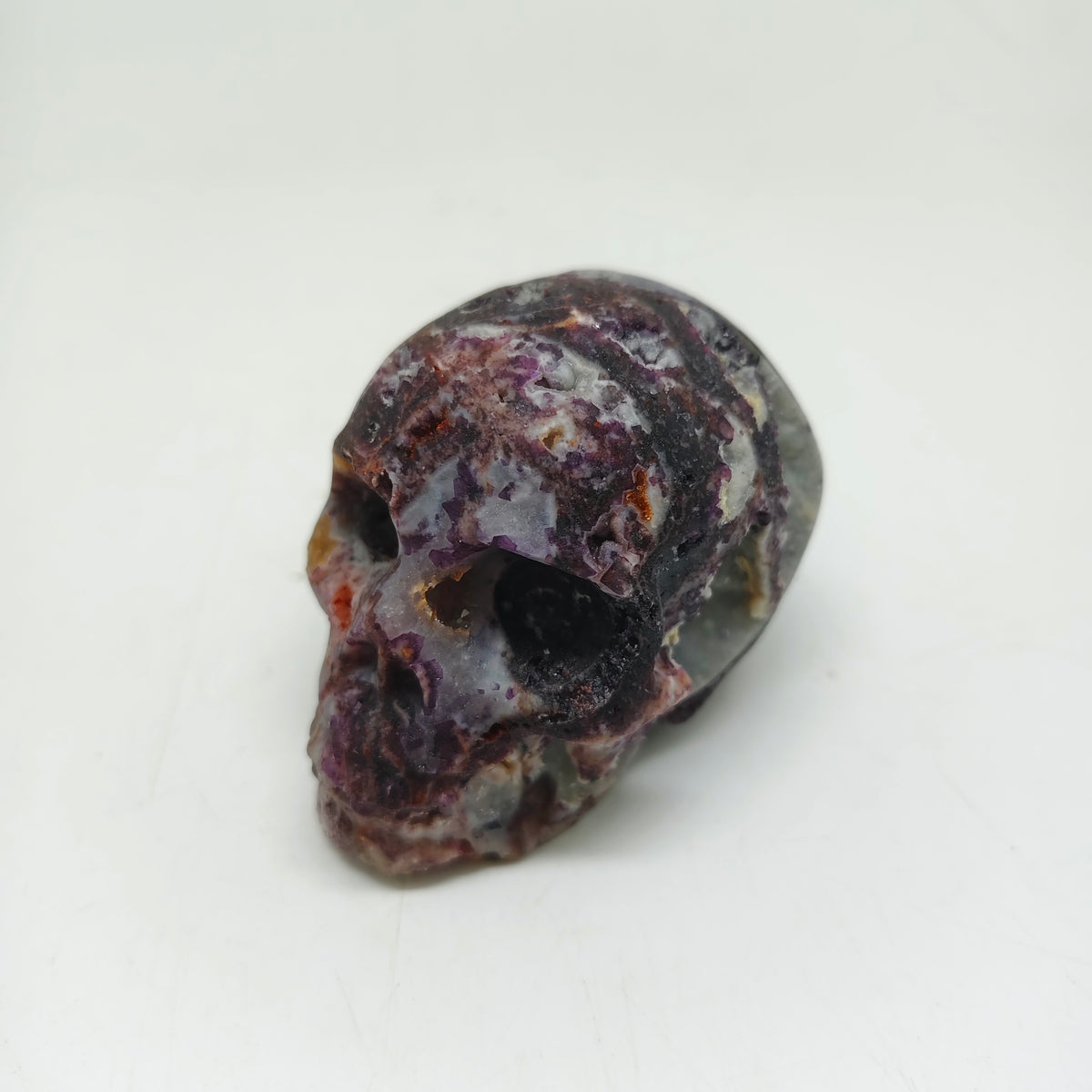 purple sphalerite skull carving ornaments healing 184.2g