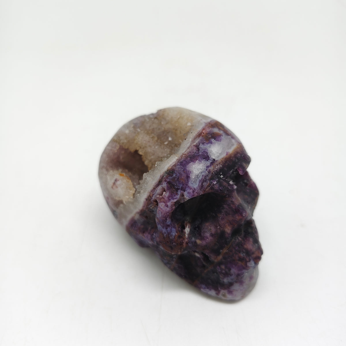 purple sphalerite skull carving ornaments healing 165.6g