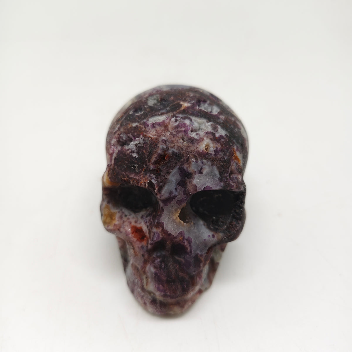 purple sphalerite skull carving ornaments healing 184.2g