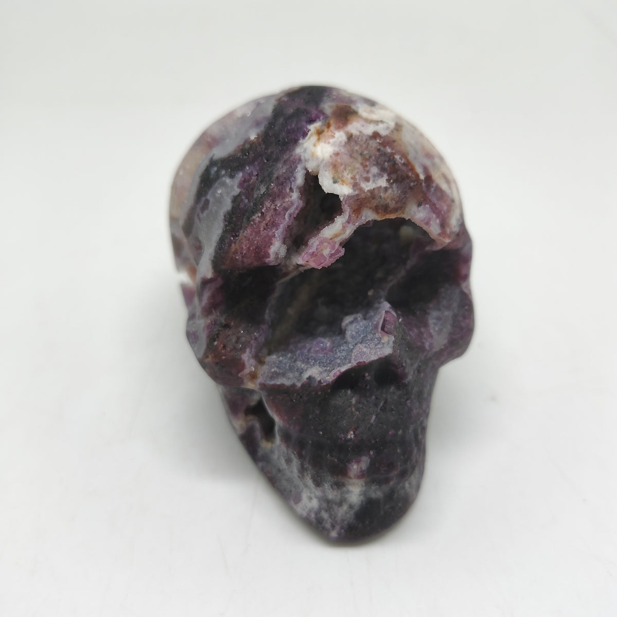 purple sphalerite skull carving ornaments healing 397.2g
