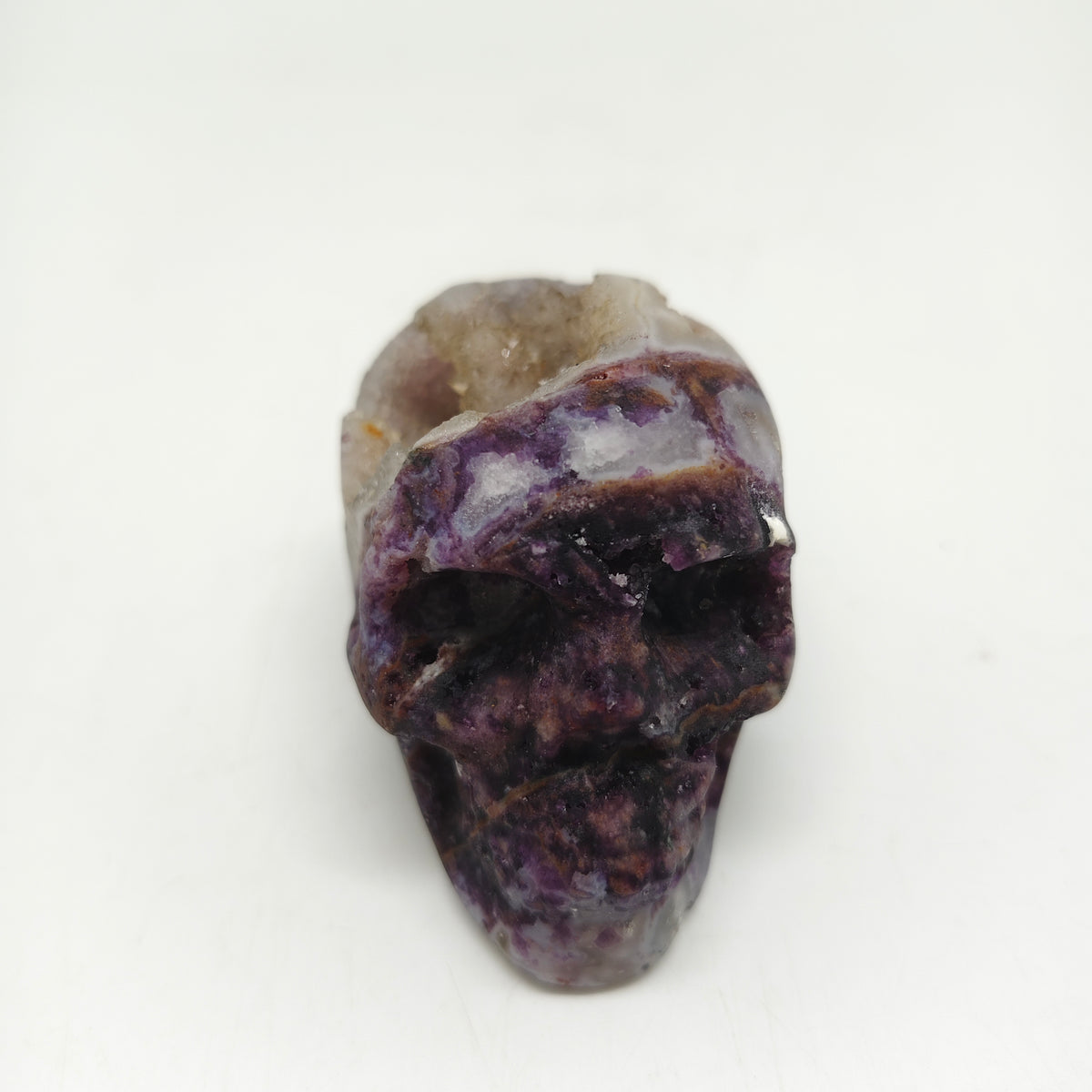 purple sphalerite skull carving ornaments healing 165.6g