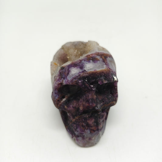 purple sphalerite skull carving ornaments healing 165.6g