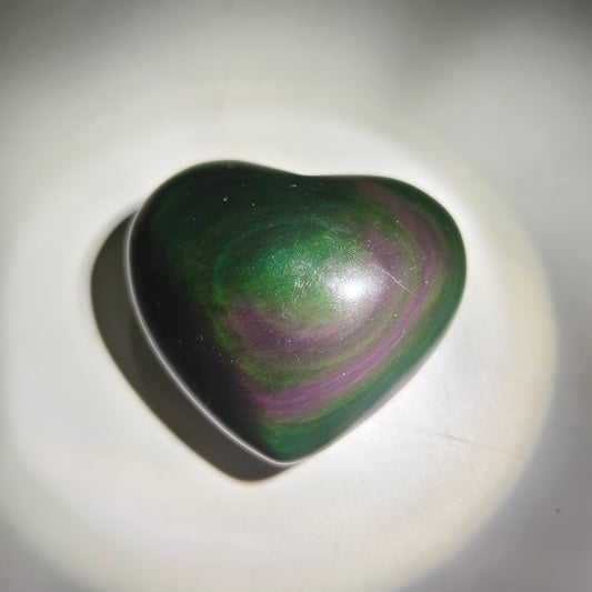 rainbow obsidian heart carving ornaments healing 110.4g