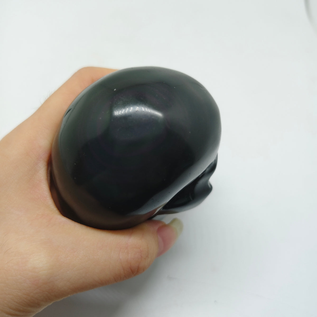 rainbow obsidian skull carving ornaments healing 261.7g