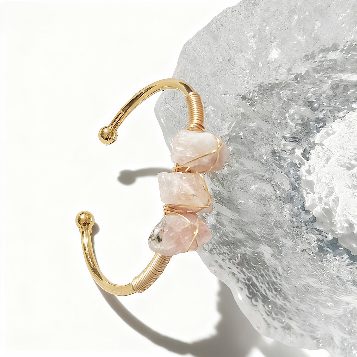 Natural Crystal Beads Bangle Elegant Design Perfect for Women Meditation Romantic Gift