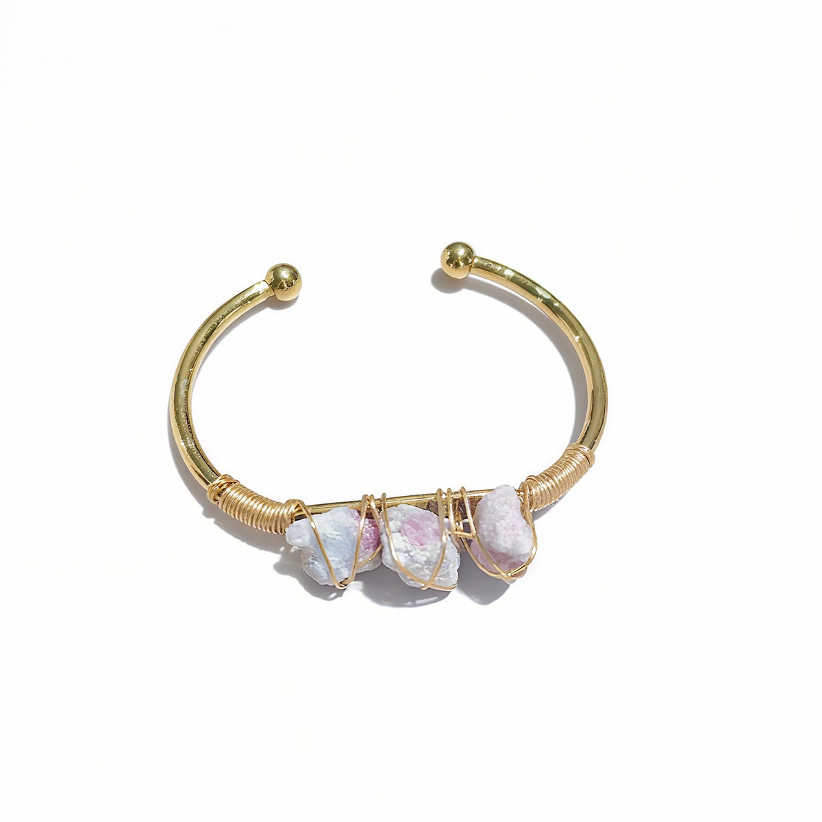 Natural Crystal Beads Bangle Elegant Design Perfect for Women Meditation Romantic Gift