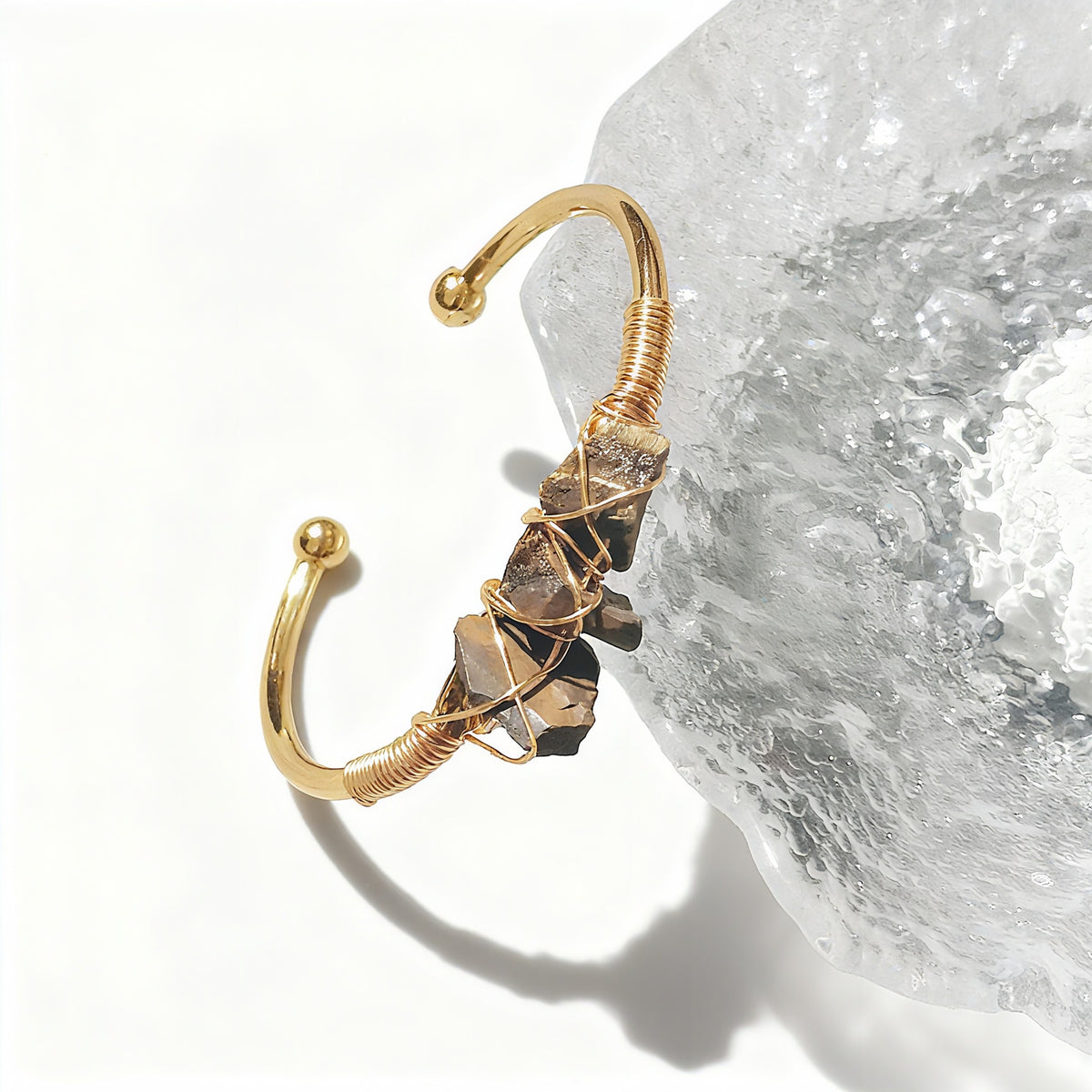 Natural Crystal Beads Bangle Elegant Design Perfect for Women Meditation Romantic Gift