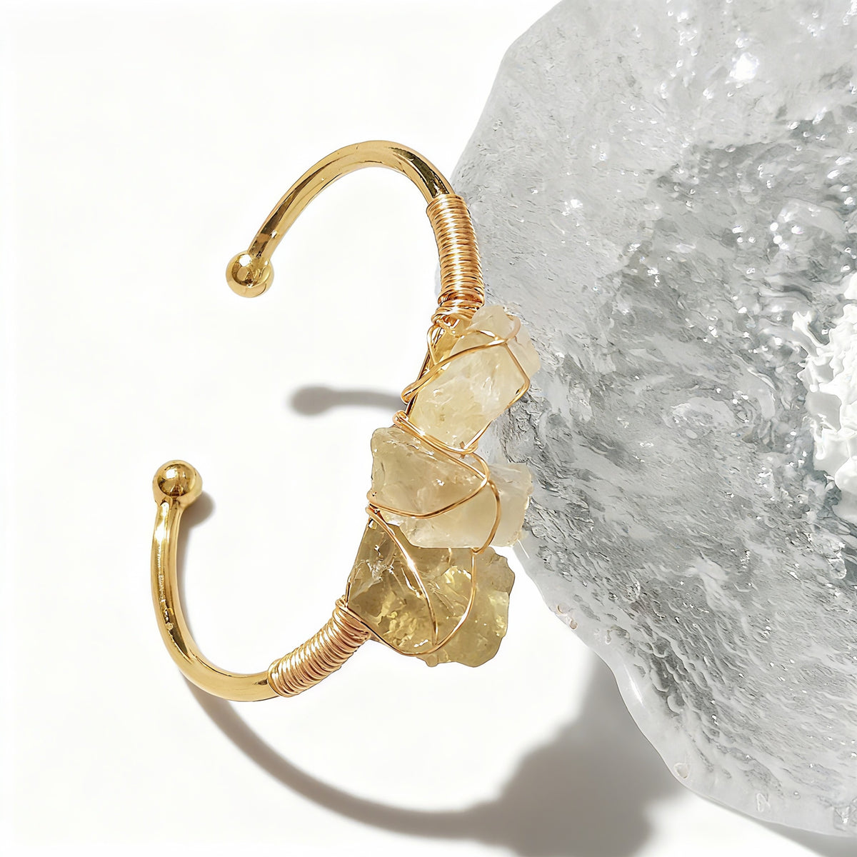 Natural Crystal Beads Bangle Elegant Design Perfect for Women Meditation Romantic Gift
