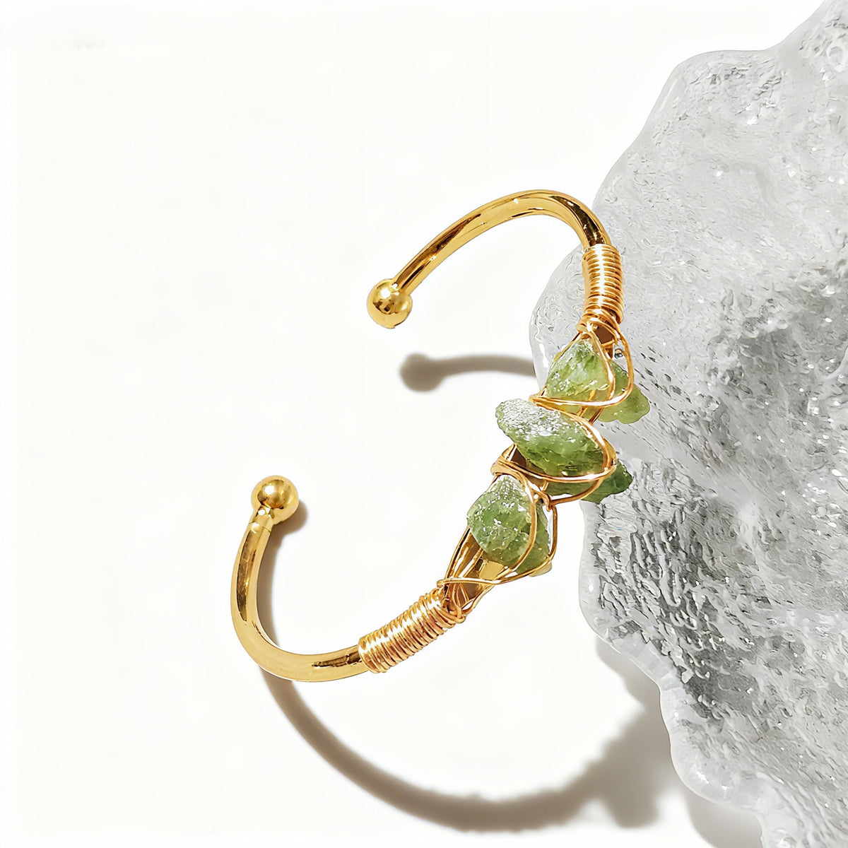 Natural Crystal Beads Bangle Elegant Design Perfect for Women Meditation Romantic Gift