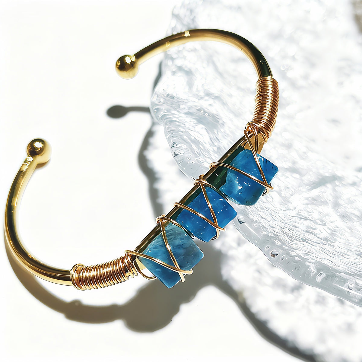 Wire Wrapped Crystal Cuff Bangle For Women Natural Quartz Crystal Gold Bracelet Romatic Lover Handmade Jewelry Gifts
