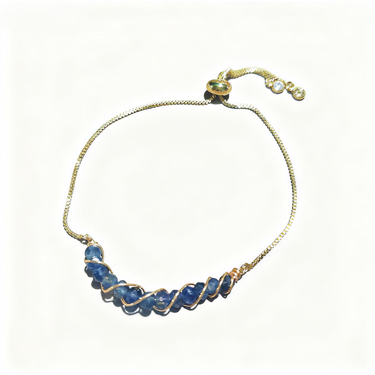 Golden Wired Facted Crystal Beads Bracelet Gifts
